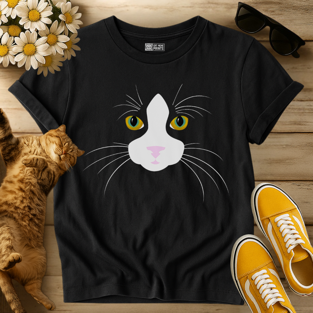 Tuxedo Cat Face T-Shirt