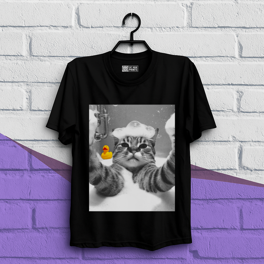 Cat Selfie in Bathtub T-Shirt