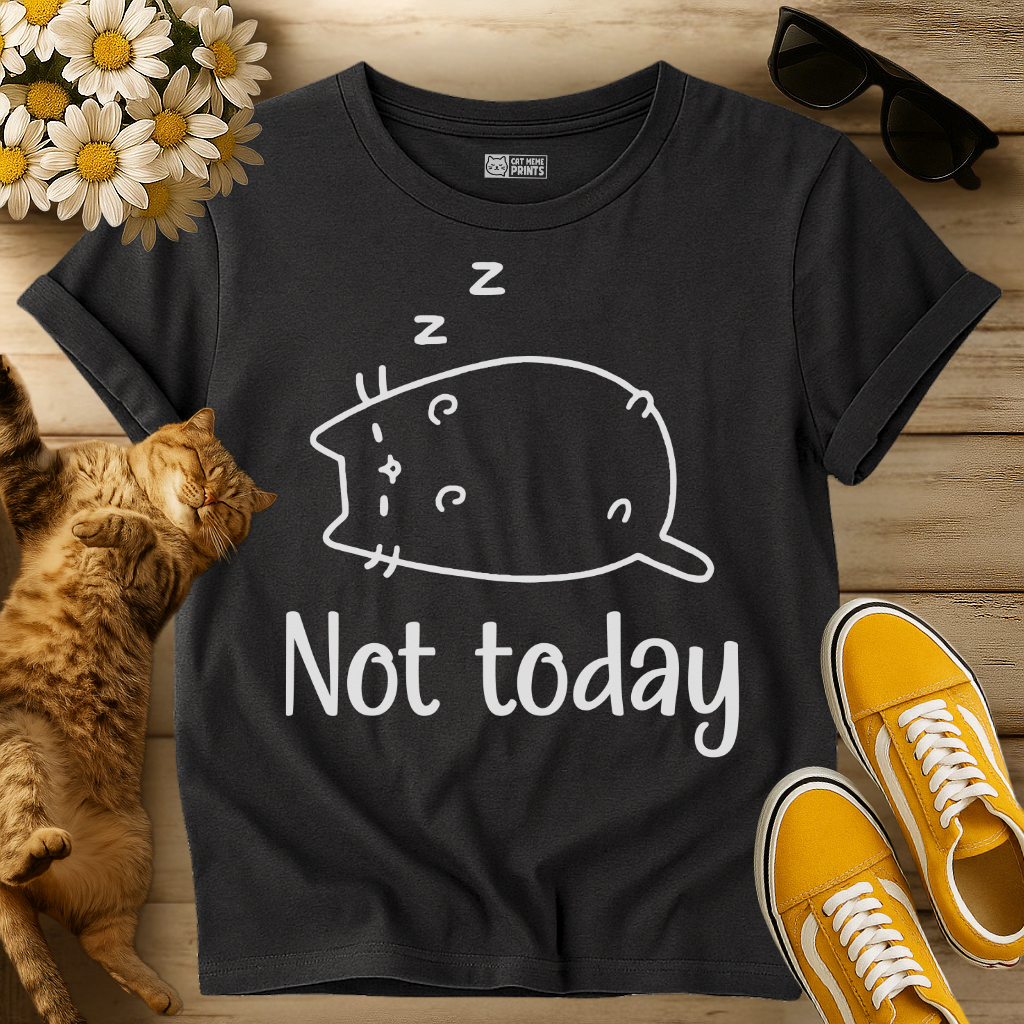 Not Today Crazy Cat T-Shirt