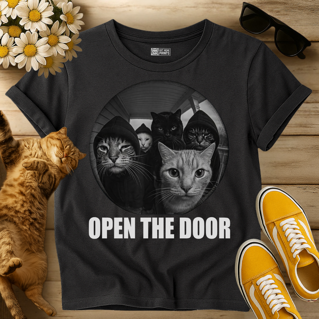 Cat Gang Open The Door T-Shirt