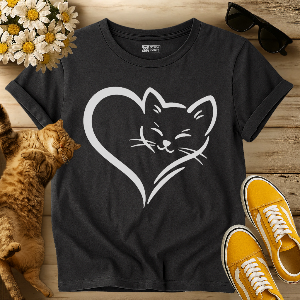 Cute Cat Heart T-Shirt