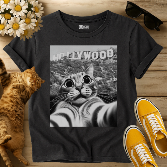 Cat Selfie With Hollywood Sign T-Shirt