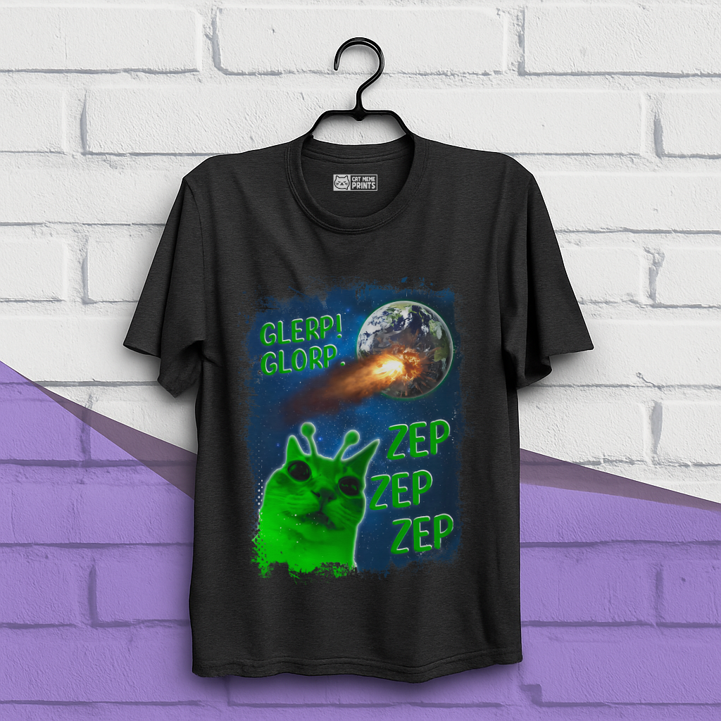 Glerp Glorp Zep Alien Cat T-Shirt
