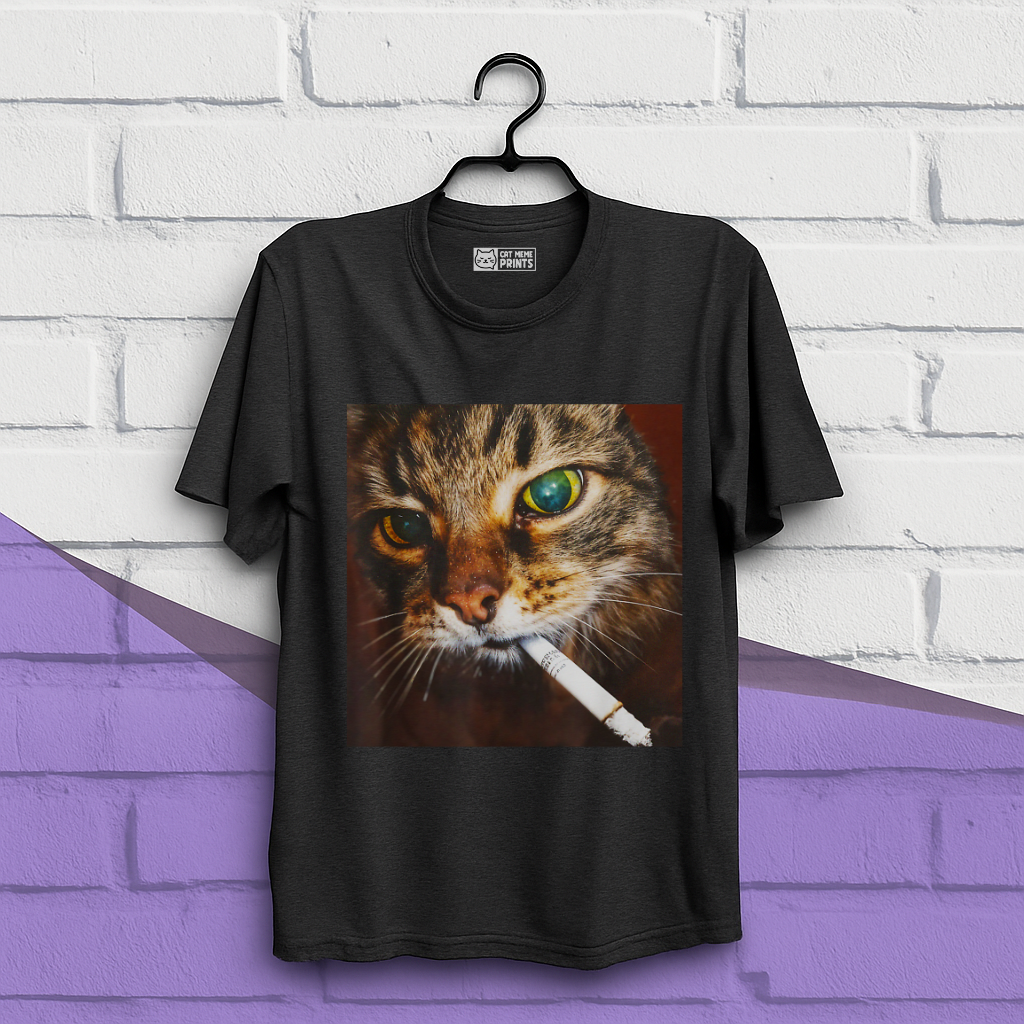 Funny Smoking Cat Meme T-Shirt