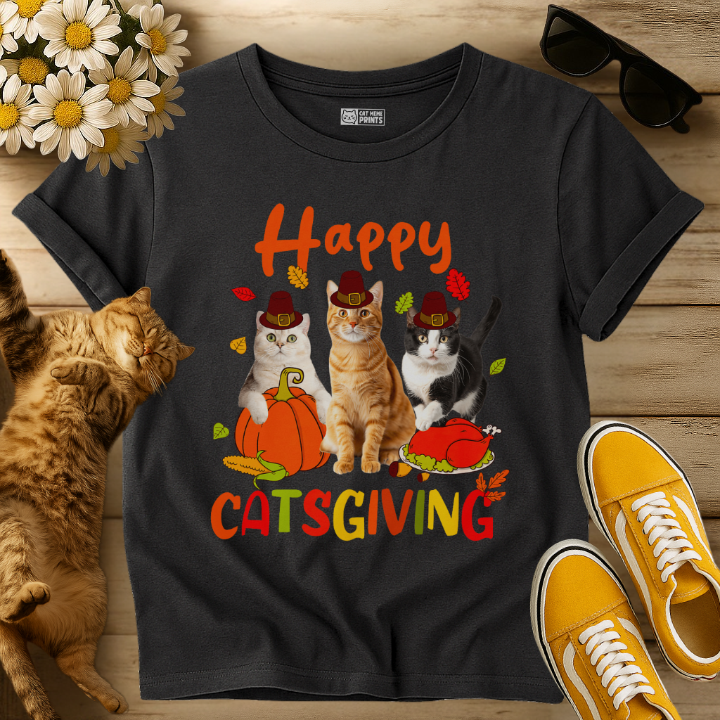 Happy Catsgiving fall Thanksgiving T-Shirt