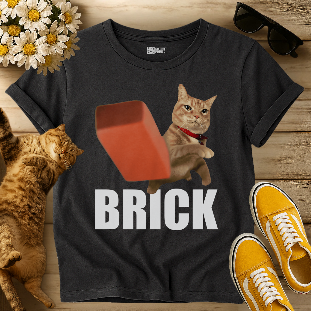 Cat Throwing Brick T-Shirt