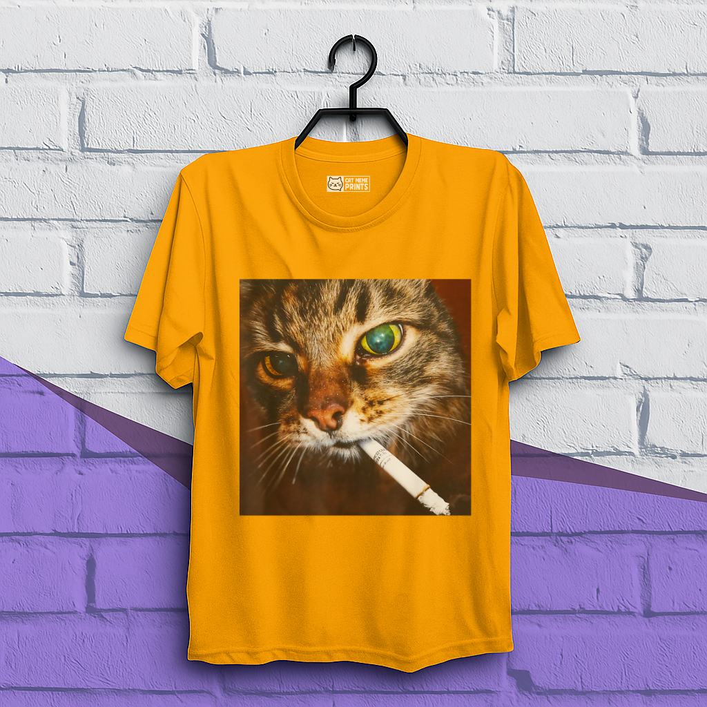 Funny Smoking Cat Meme T-Shirt