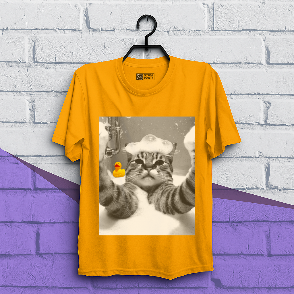 Cat Selfie in Bathtub T-Shirt