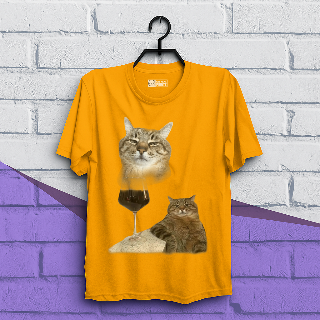 Cat Drinking Meme T-Shirt