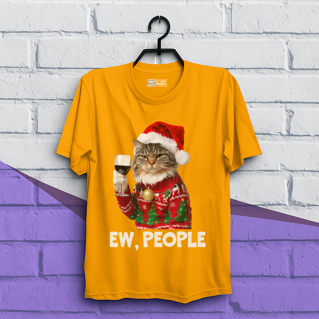 Ew People Cat Meme Christmas T-Shirt