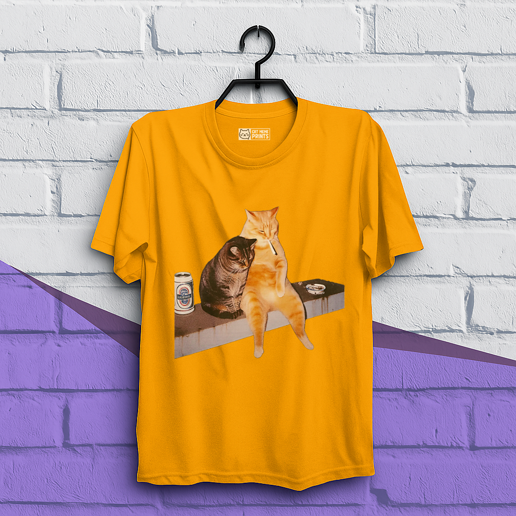 Cat Smoking & Drinking T-Shirt