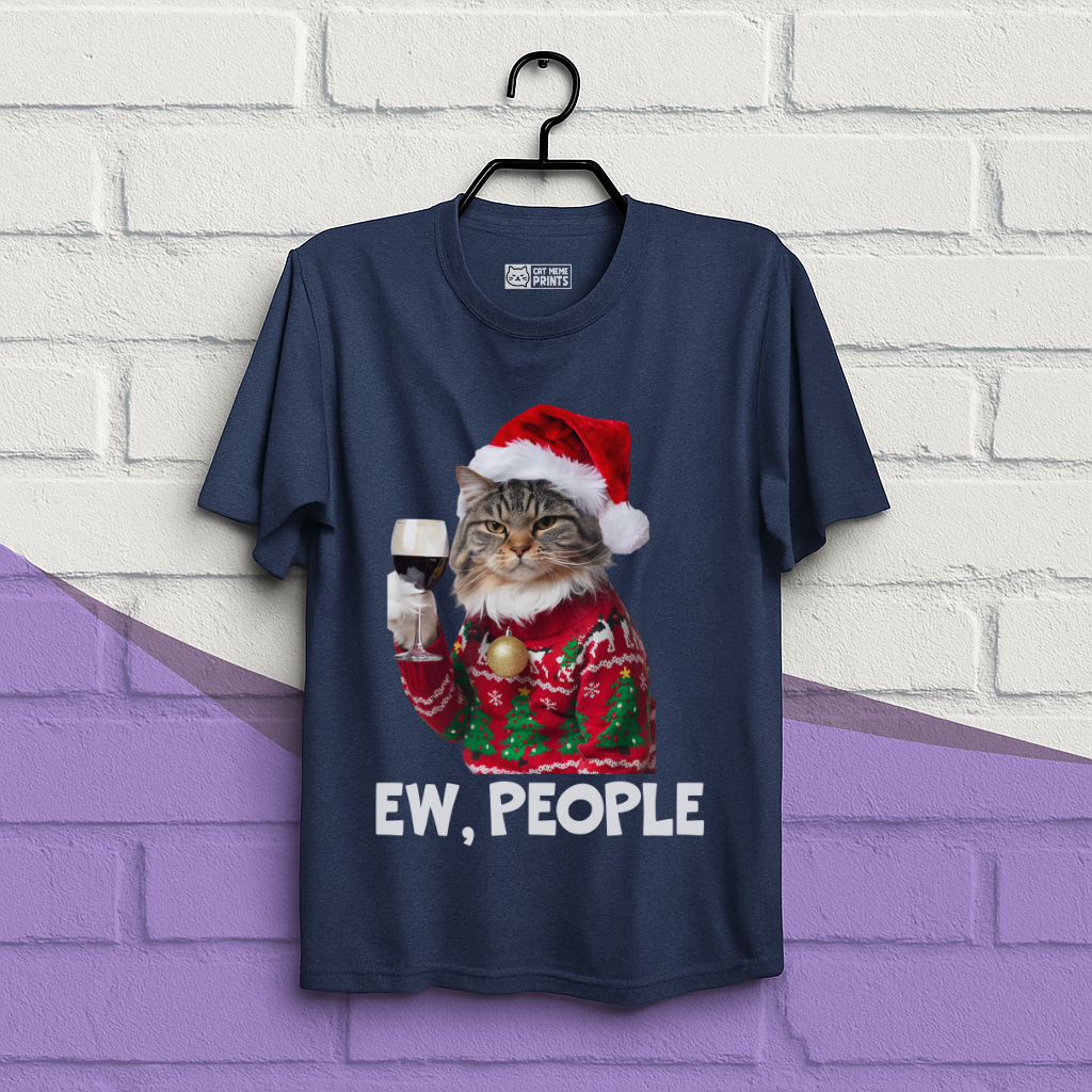 Ew People Cat Meme Christmas T-Shirt