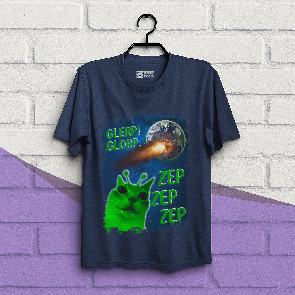 Glerp Glorp Zep Alien Cat T-Shirt