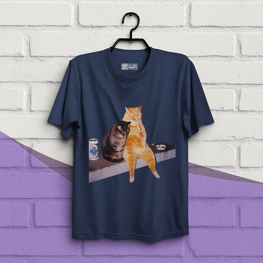 Cat Smoking & Drinking T-Shirt