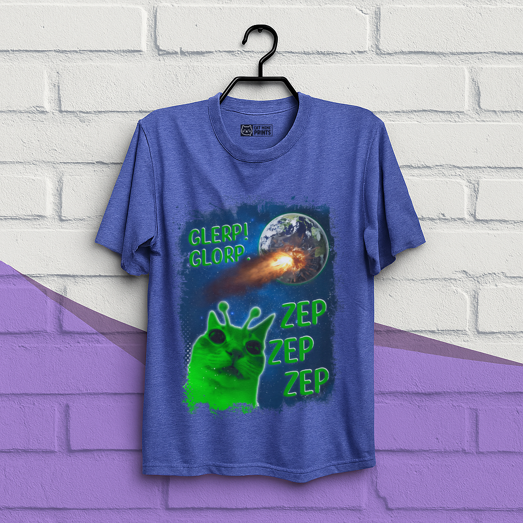 Glerp Glorp Zep Alien Cat T-Shirt