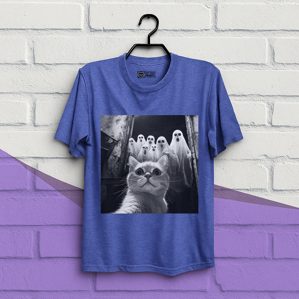 Cat Selfie With Ghosts T-Shirt