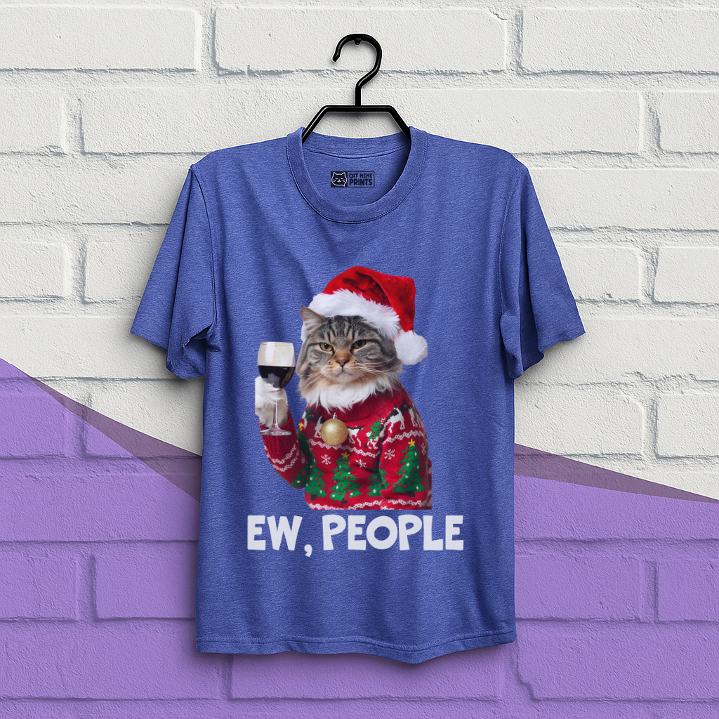 Ew People Cat Meme Christmas T-Shirt