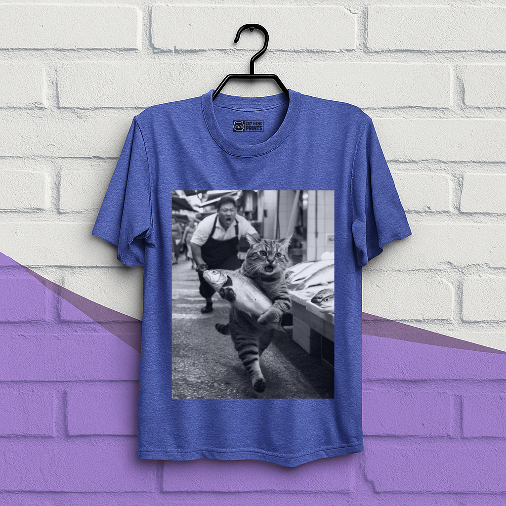 Cat Steals Fish Market T-Shirt