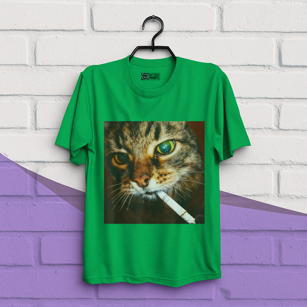 Funny Smoking Cat Meme T-Shirt