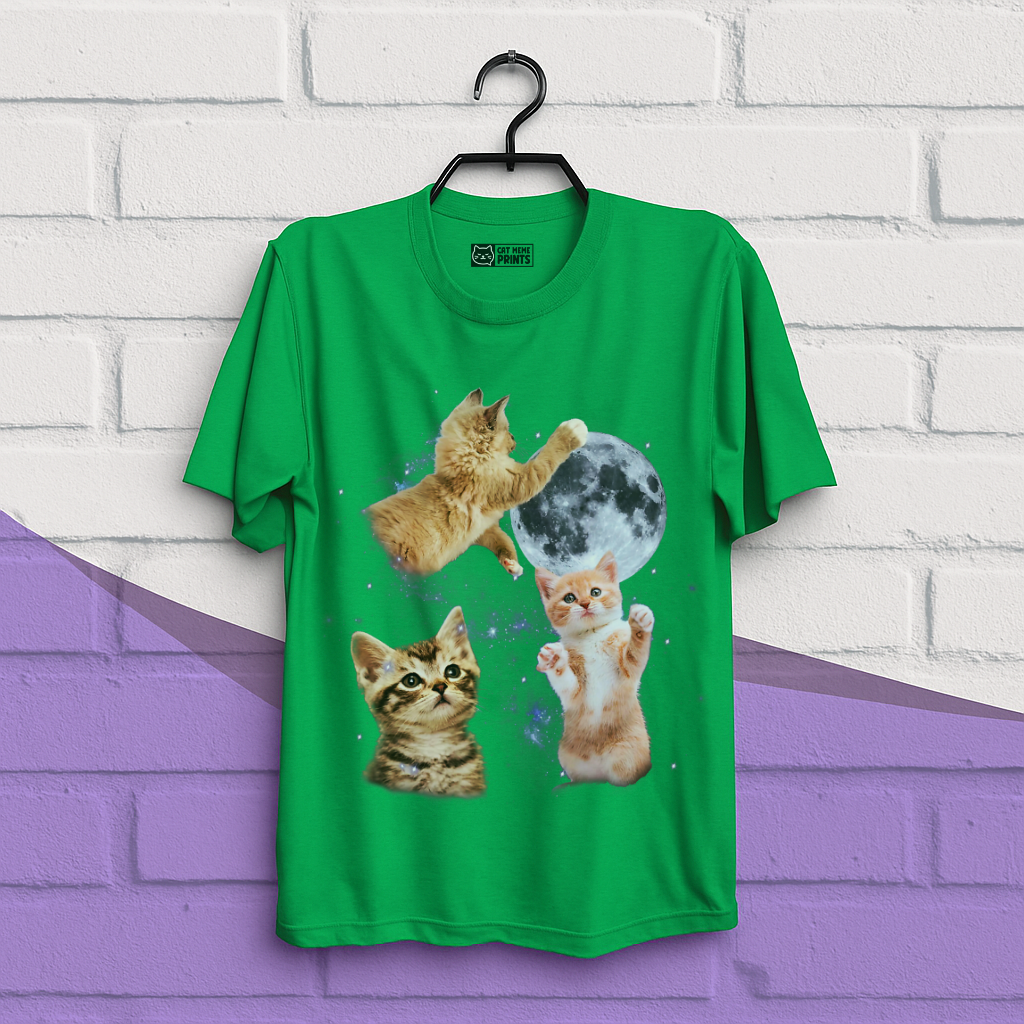 Three Cats Howling Moon T-Shirt