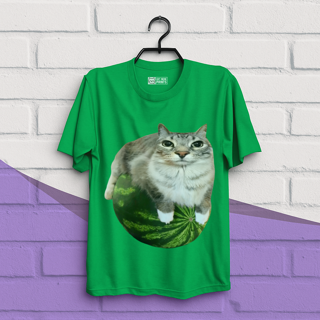 Watermelon Cat Meme T-Shirt