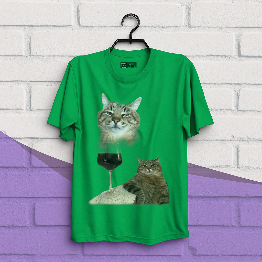 Cat Drinking Meme T-Shirt