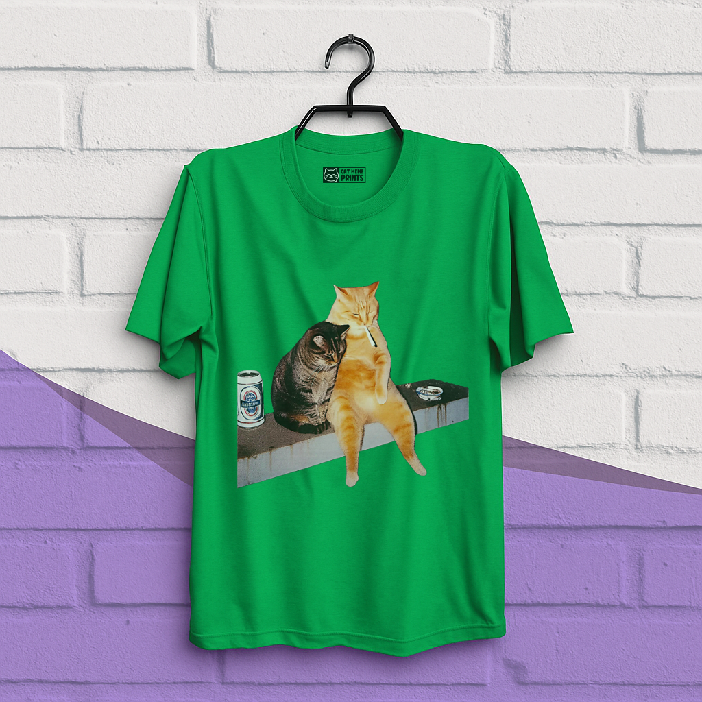 Cat Smoking & Drinking T-Shirt