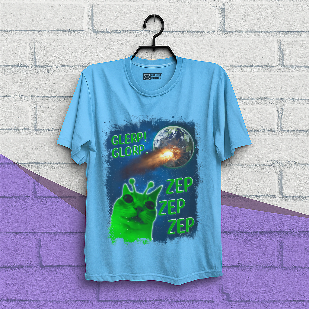 Glerp Glorp Zep Alien Cat T-Shirt