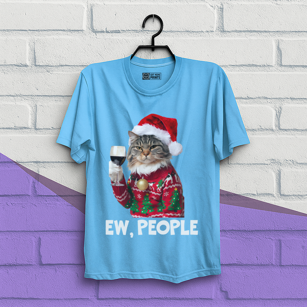 Ew People Cat Meme Christmas T-Shirt