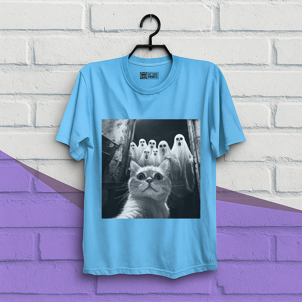 Cat Selfie With Ghosts T-Shirt