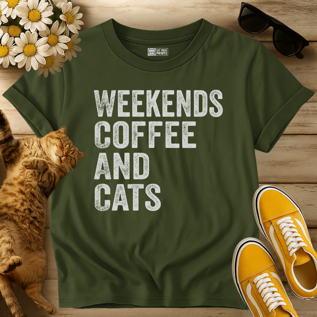 Weekends Coffee And Cats T-Shirt