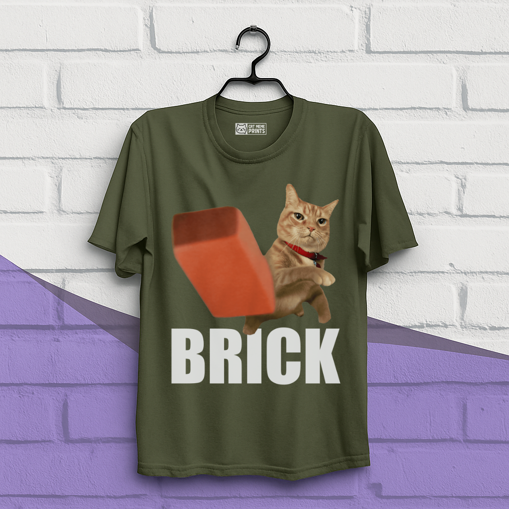 Cat Throwing Brick T-Shirt