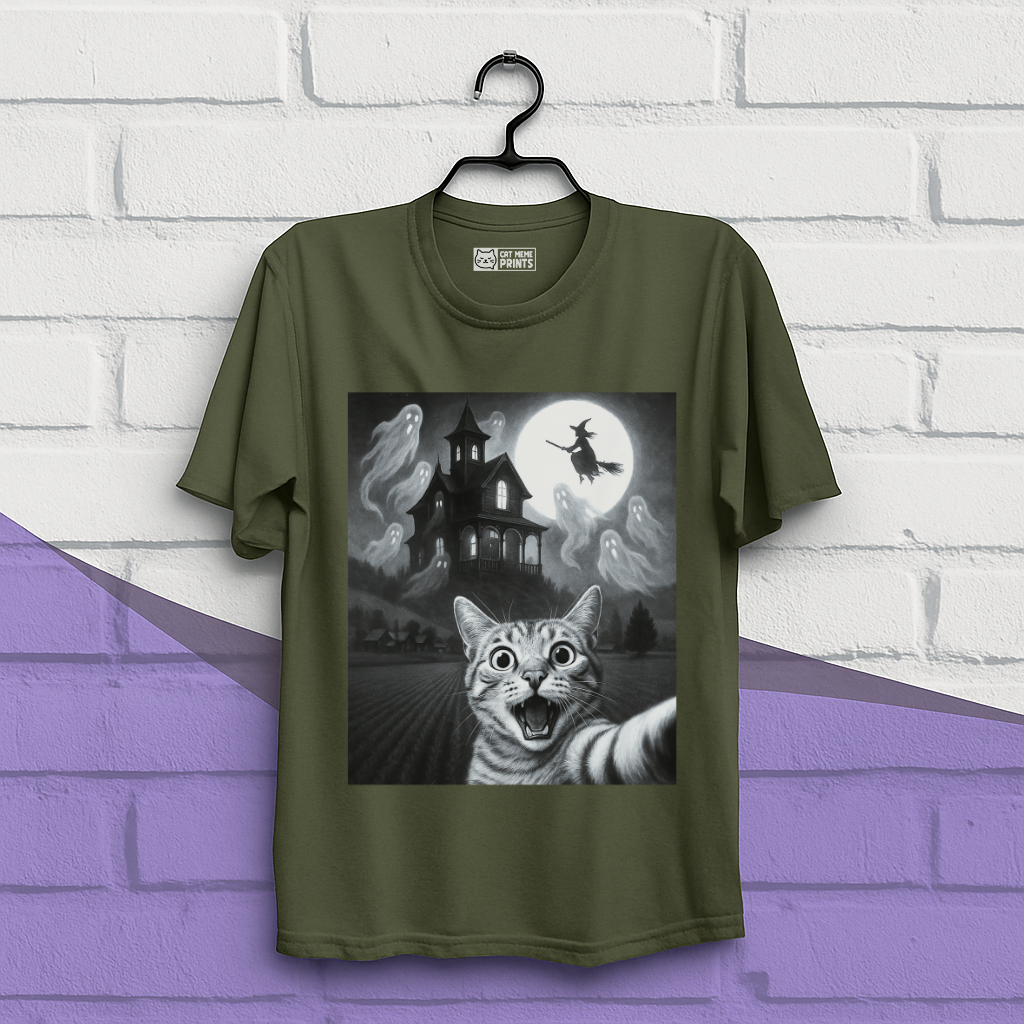 Cat Selfie with Skeleton T-Shirt