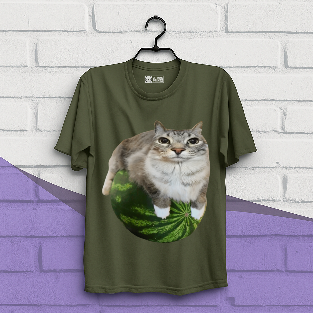 Watermelon Cat Meme T-Shirt