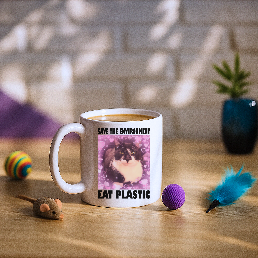 Save The Environment Eat Plastic Mug