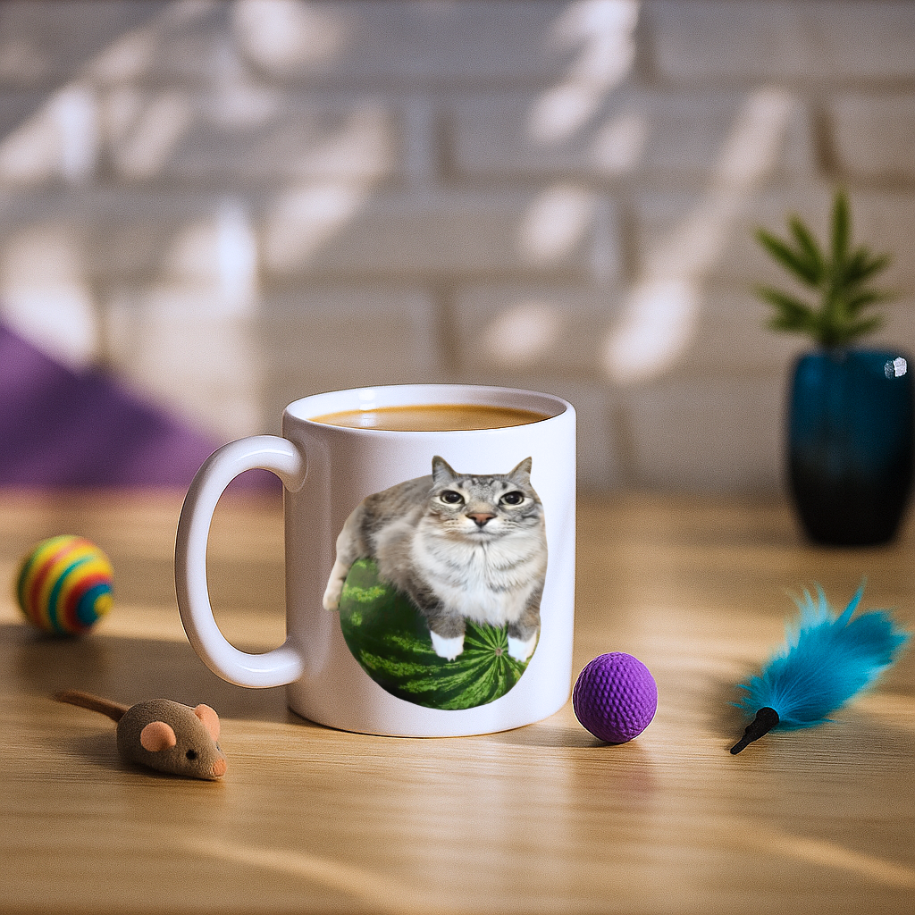 Watermelon Cat Meme Mug