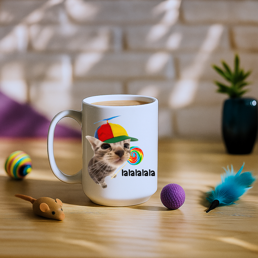 Cat With Lollipop Lalala Mug
