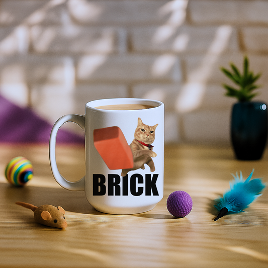 Cat Throwing Brick Mug