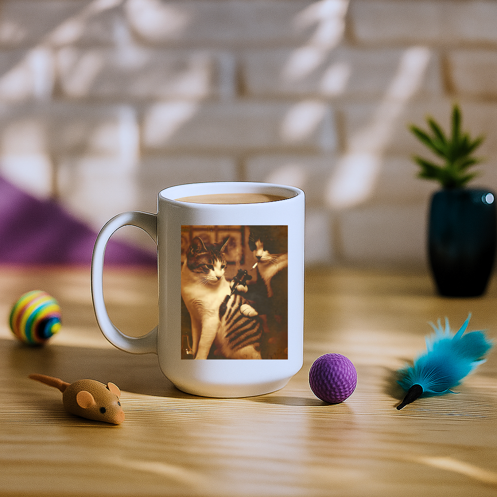 Tattoo Cat Meme Mug