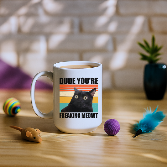 Dude You're Freaking Meowt Mug