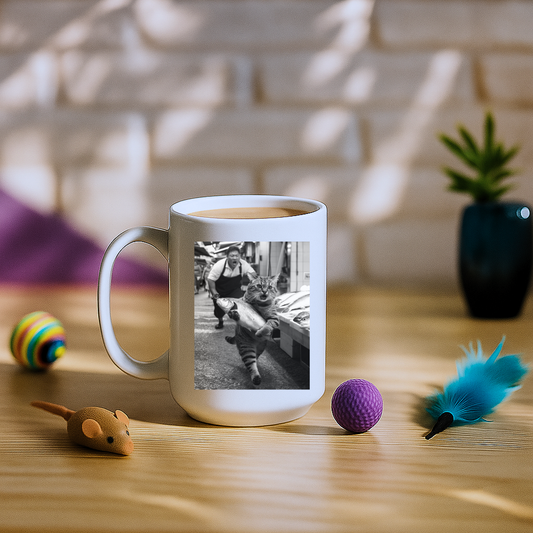 Cat Steals Fish Market Mug