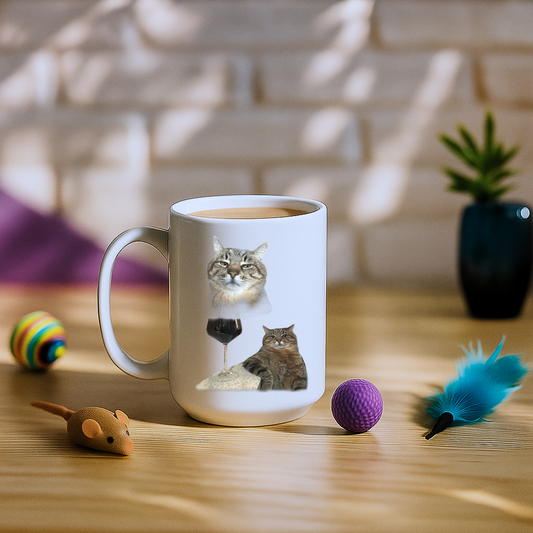 Cat Drinking Meme Mug