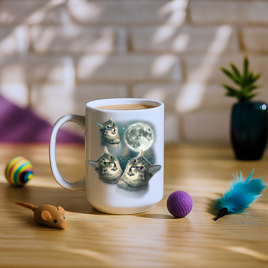 Three Cat Moon 3 Wolfs Cat Mug