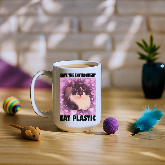 Save The Environment Eat Plastic Mug