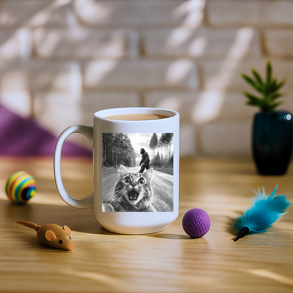 Cat Selfie Bigfoot Mug