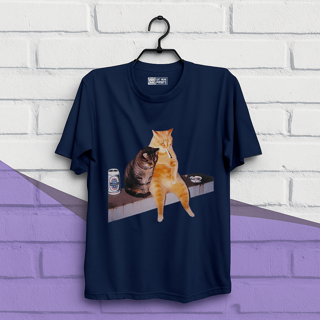 Cat Smoking & Drinking T-Shirt