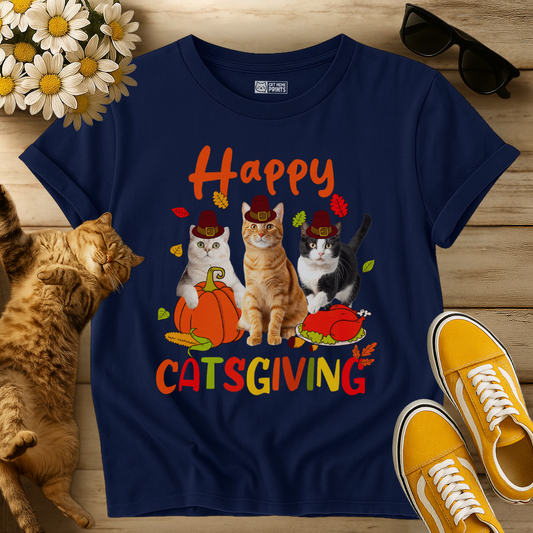Happy Catsgiving fall Thanksgiving T-Shirt