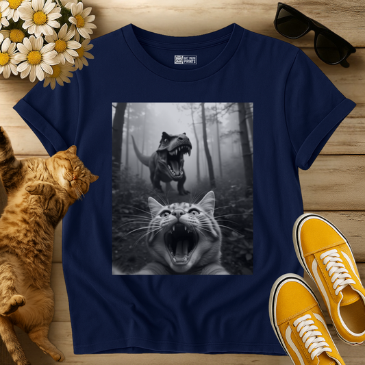 Cat Selfie With T-rex T-Shirt