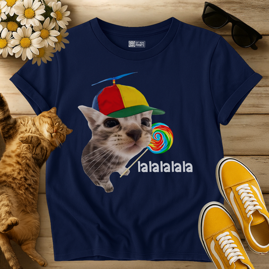 Cat With Lollipop lalala T-Shirt