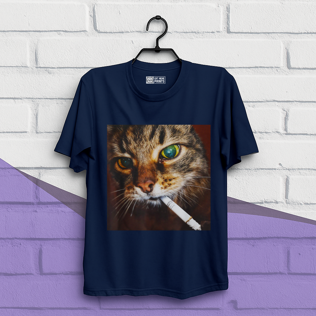 Funny Smoking Cat Meme T-Shirt